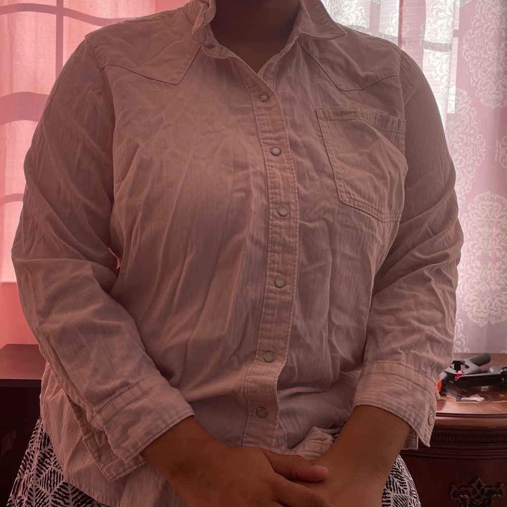 Tan Cotton Button Down Shirt